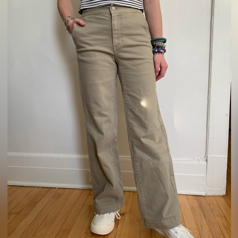 OAK & FORT | XS | Kaki high rise ankled pants